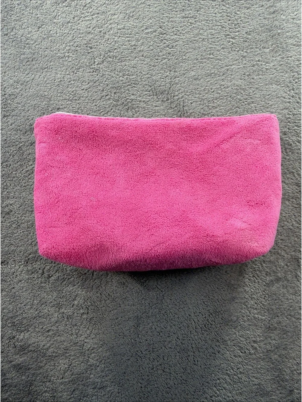 Barbie Soft Plush Cosmetics Bag Hot Pink Script Logo